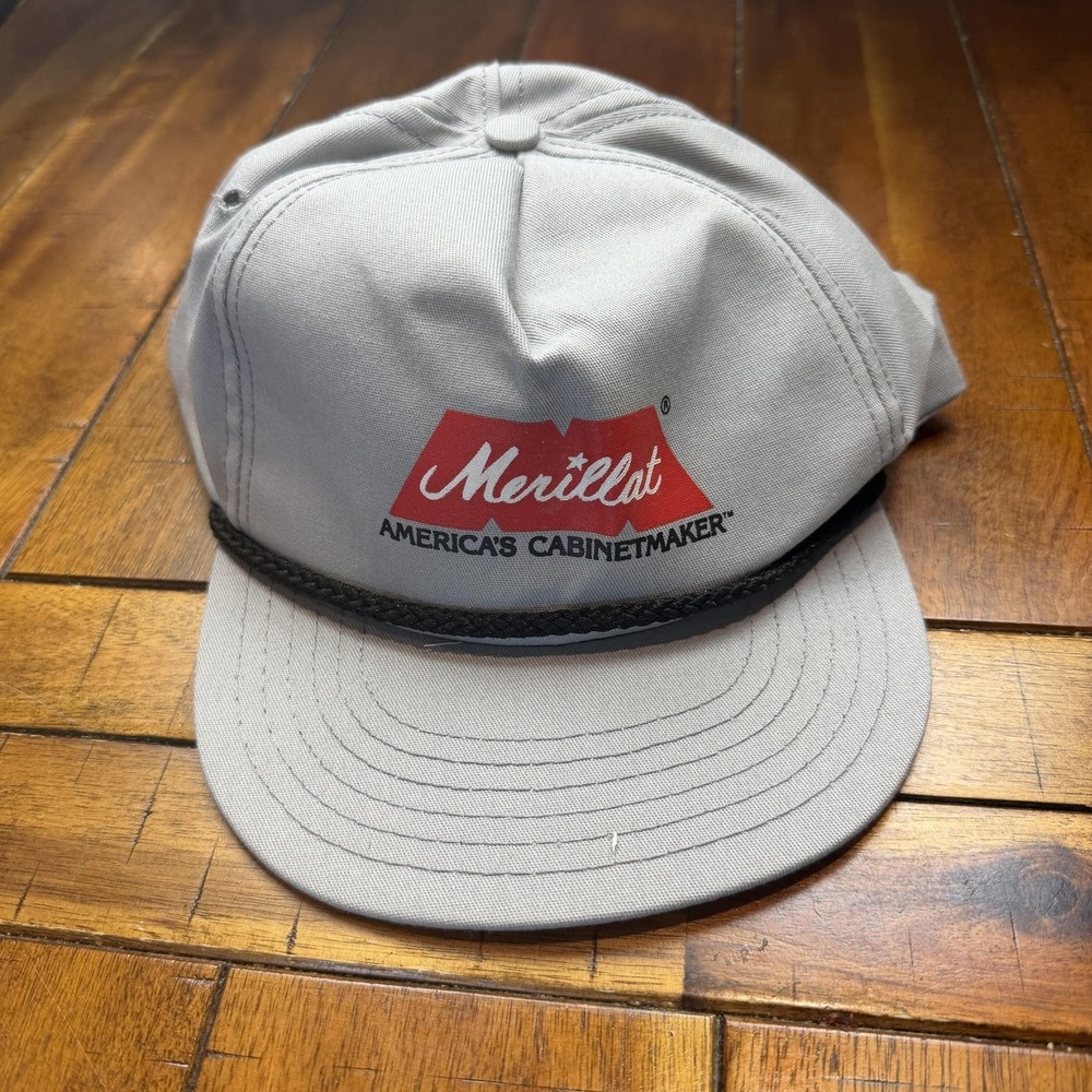Merillat Hat Cap Snap Back Gray Twill Mens One‎ Size Rope Logo Workwear USA